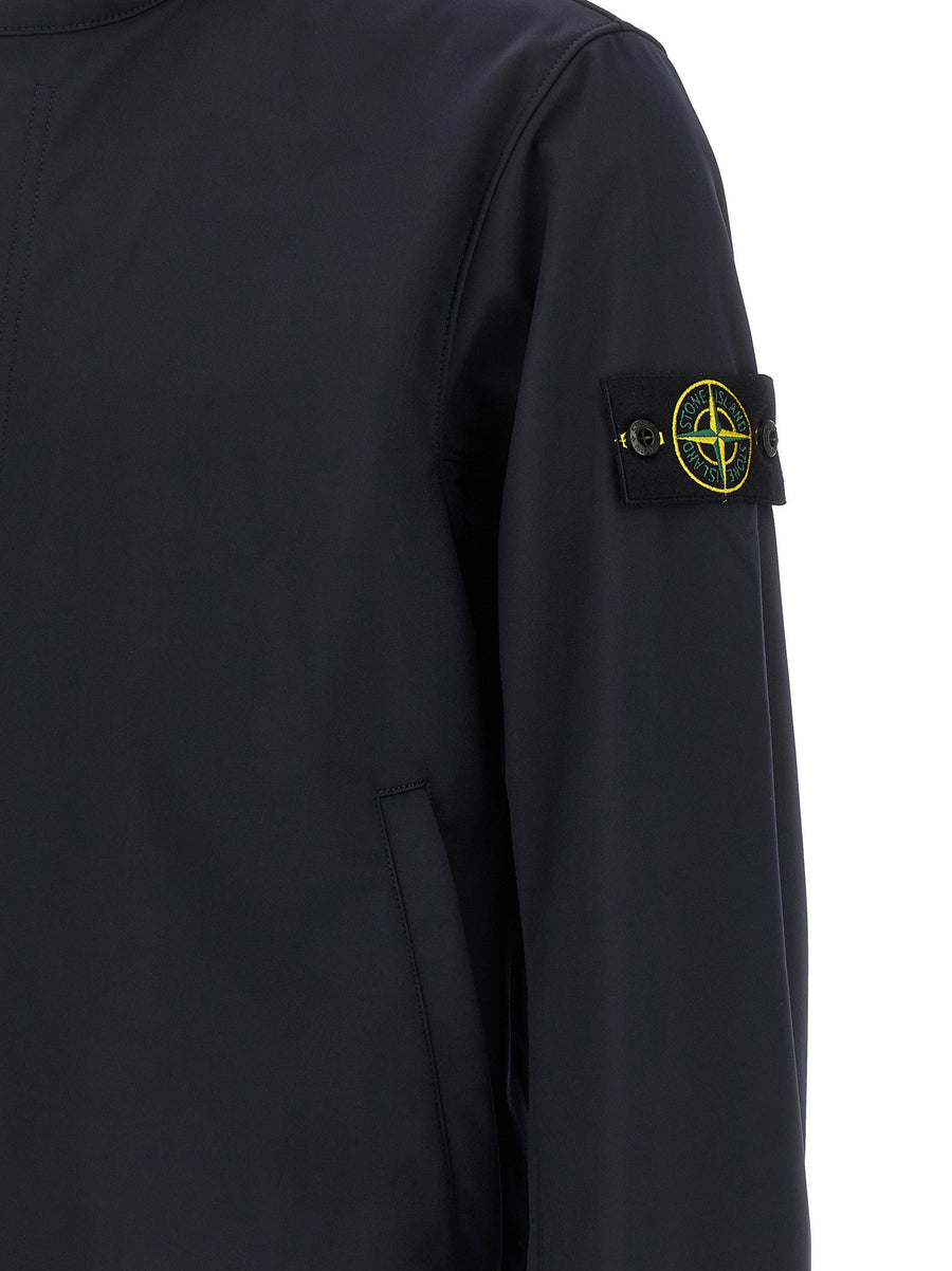 Stone Island Three Layer Technical Jacket For Men Breathable Windproof Water Resistant Blue