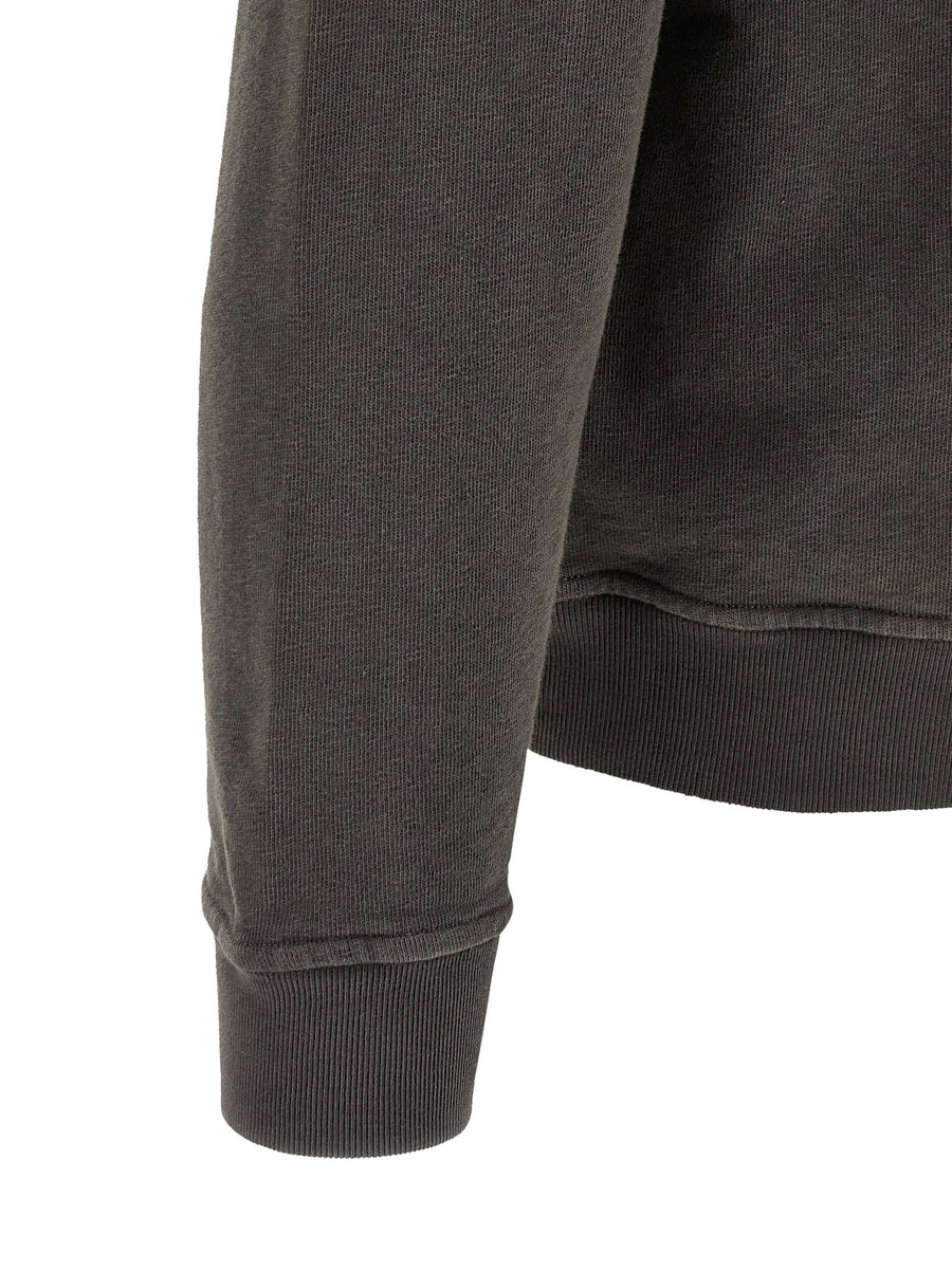 Stone Island Brushed Cotton Sweatshirt For Men Delave Gray With Logo Badge Premium Everyday Essential