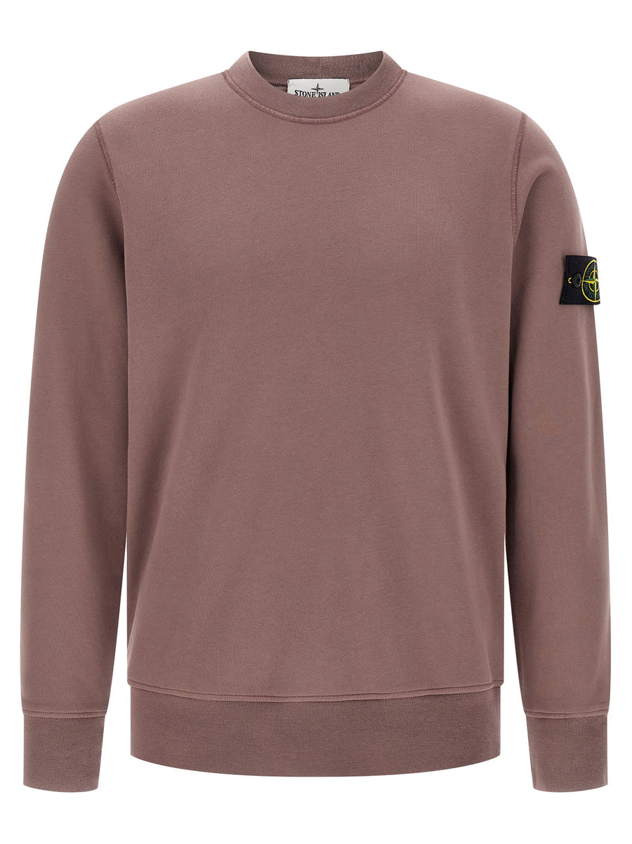 Stone Island Sweatshirt 6100060 Garment-Dyed Purple Mid-Weight Cotton Brushed Interior For Men