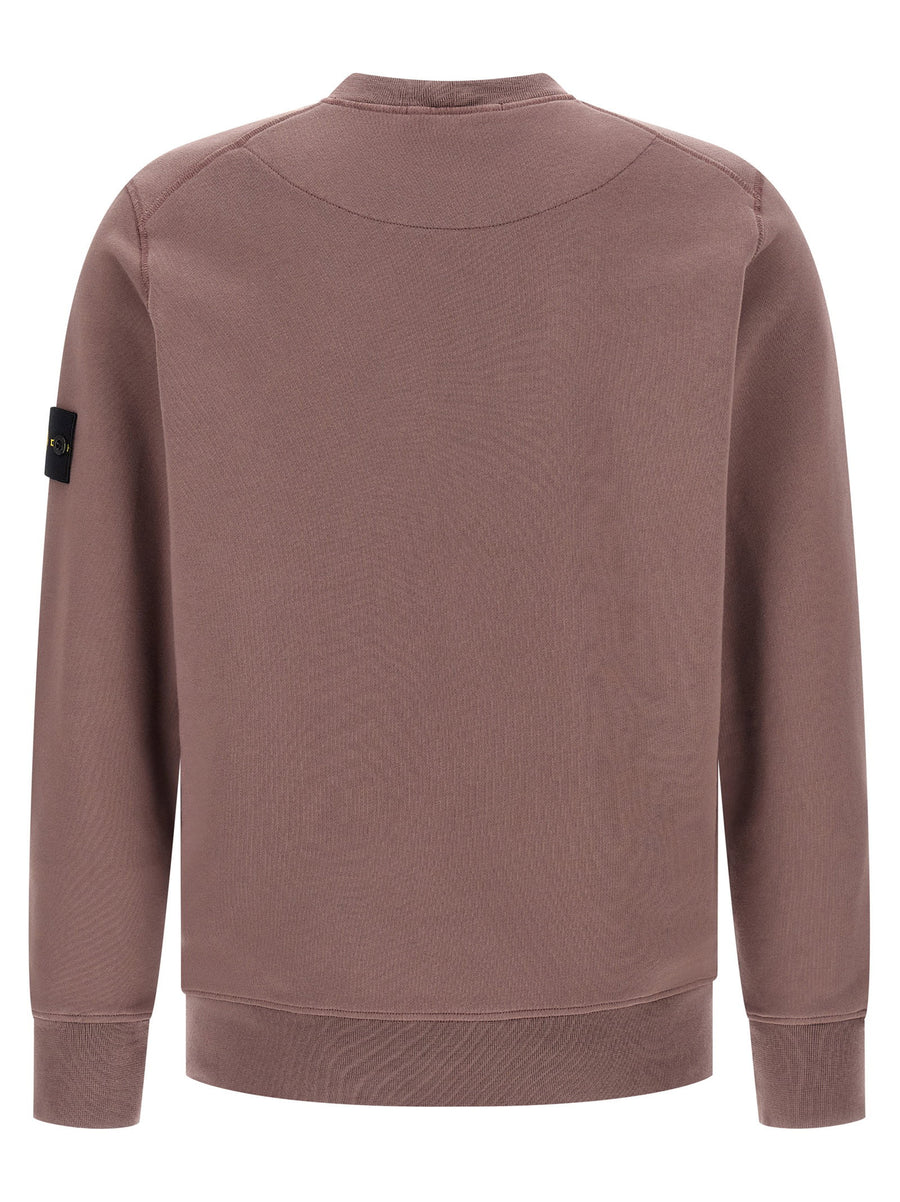 Stone Island Sweatshirt 6100060 Garment-Dyed Purple Mid-Weight Cotton Brushed Interior For Men