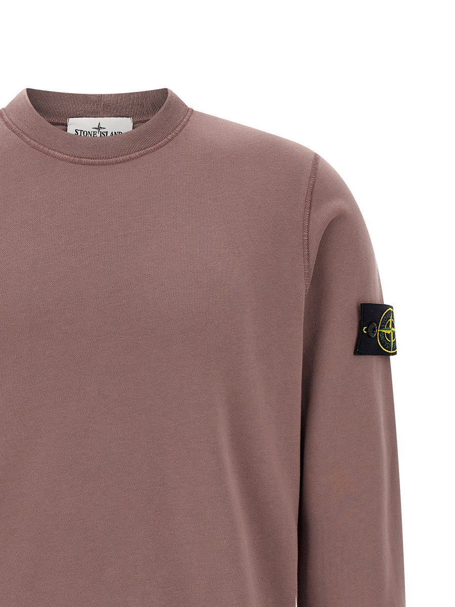 Stone Island Sweatshirt 6100060 Garment-Dyed Purple Mid-Weight Cotton Brushed Interior For Men