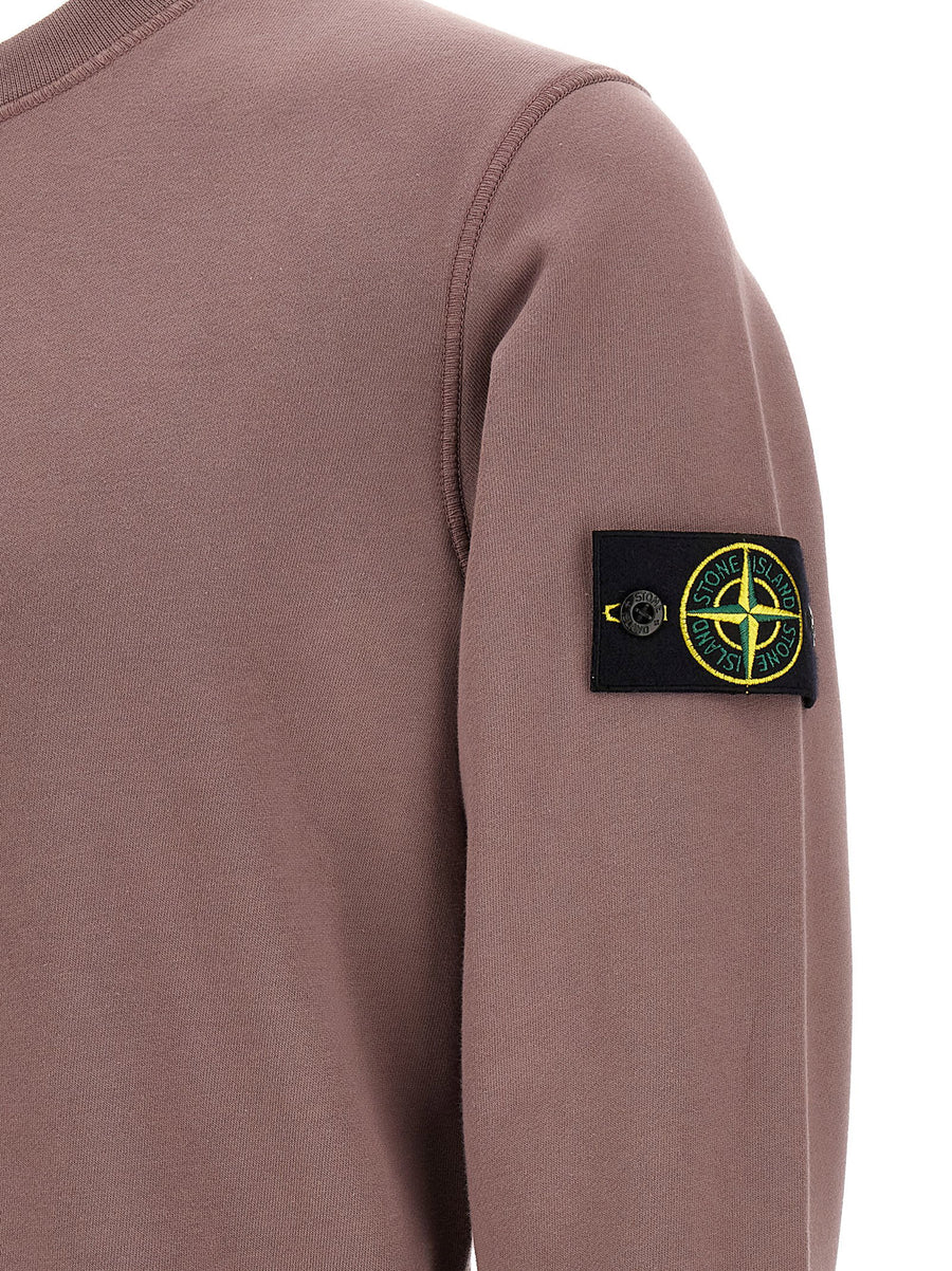Stone Island Sweatshirt 6100060 Garment-Dyed Purple Mid-Weight Cotton Brushed Interior For Men