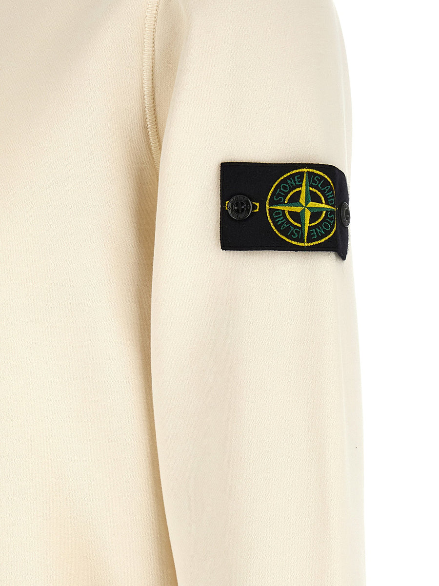Stone Island Beige Organic Cotton Sweatshirt Crew Neck With Brushed Interior