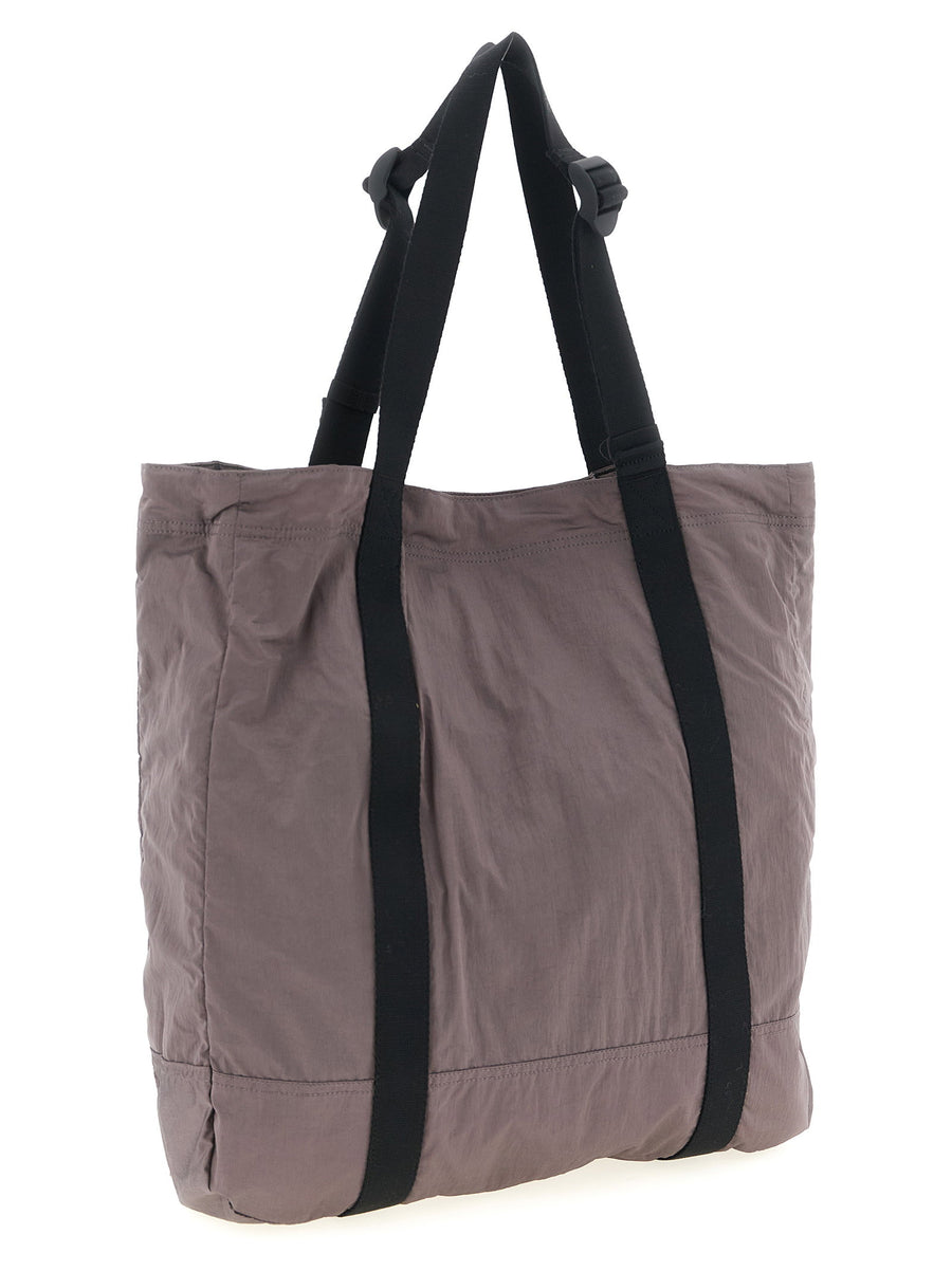 Stone Island 9200012 Nylon Shopper Bag For Men Eco Conscious Two Tone Purple Finish With Front Pocket