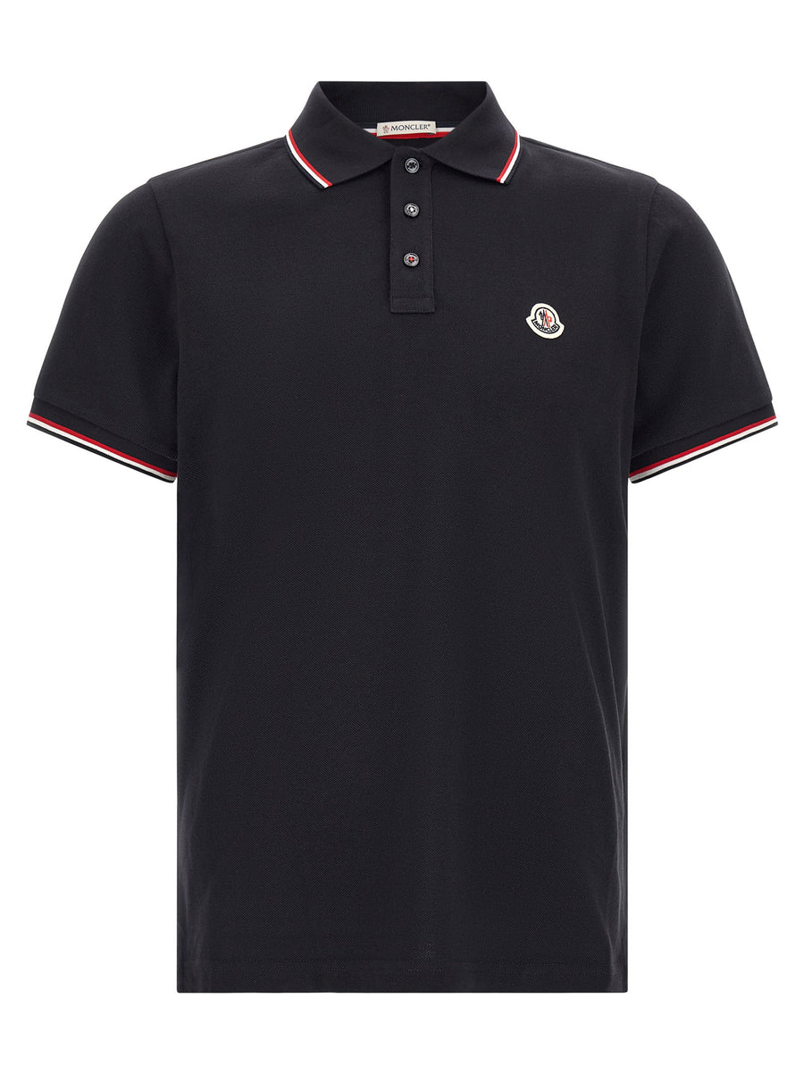 Moncler Tricolor Trim Polo Shirt