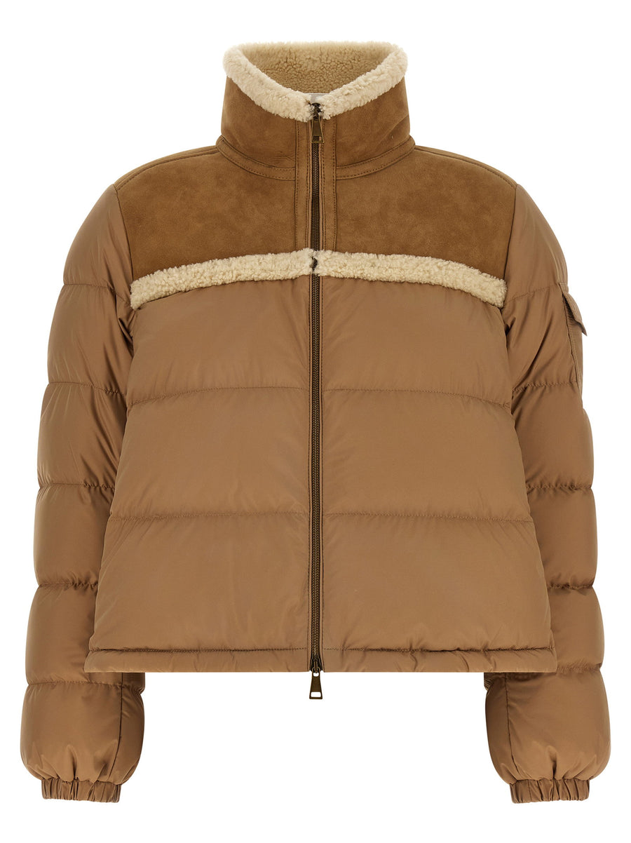 Moncler Aurore Beige Down Jacket For Women Luxury Outerwear Matte Finish