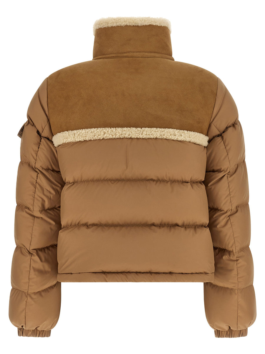 Moncler Aurore Beige Down Jacket For Women Luxury Outerwear Matte Finish