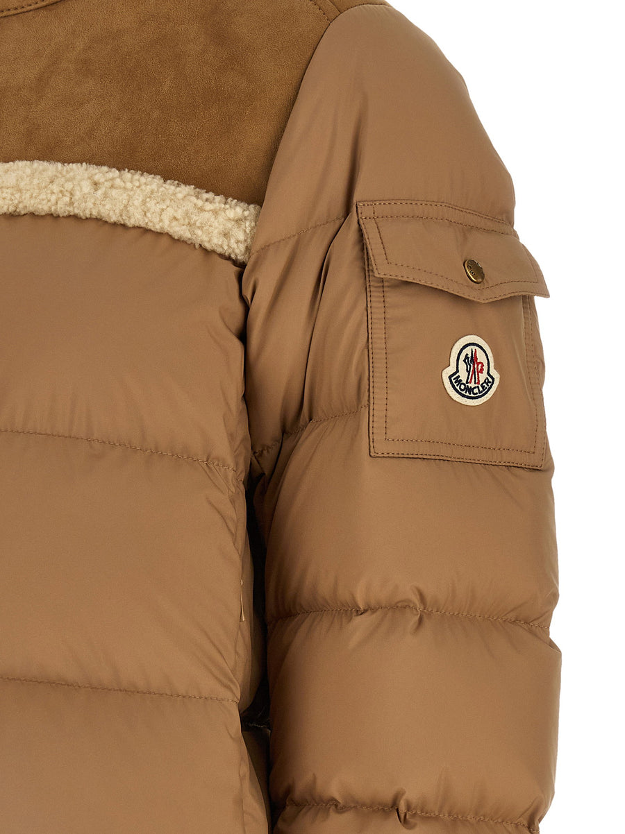 Moncler Aurore Beige Down Jacket For Women Luxury Outerwear Matte Finish