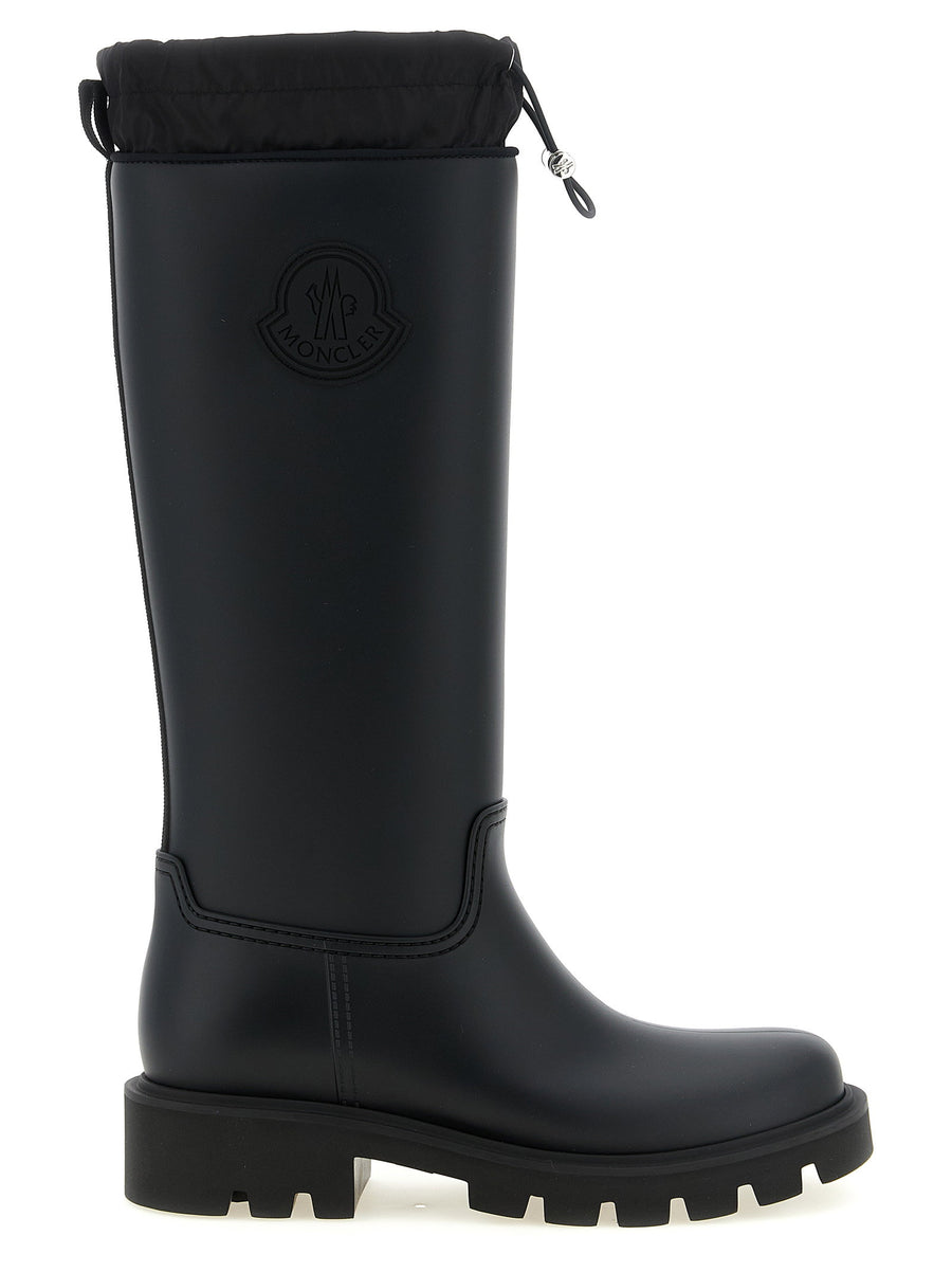 Moncler Kickstream Knee High Black PVC All Weather Rain Boots
