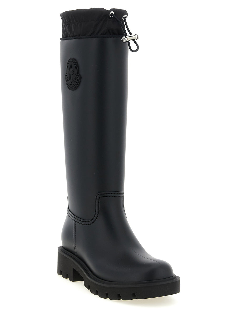 Moncler Kickstream Knee High Black PVC All Weather Rain Boots