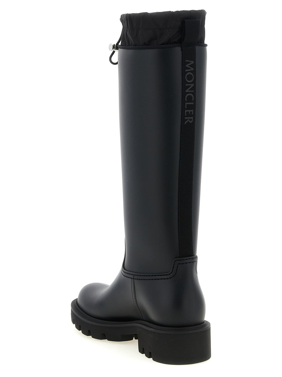 Moncler Kickstream Knee High Black PVC All Weather Rain Boots