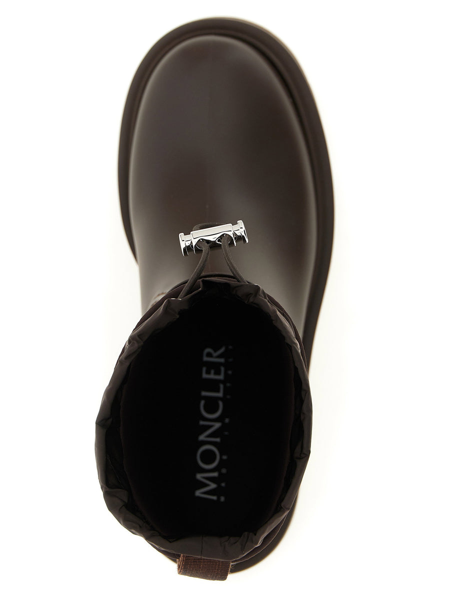 Moncler Kickstream High Rain Boots Brown Waterproof PVC for Women