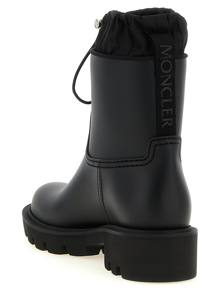 Moncler Kickstream Rain Boots Waterproof PVC Black For Women
