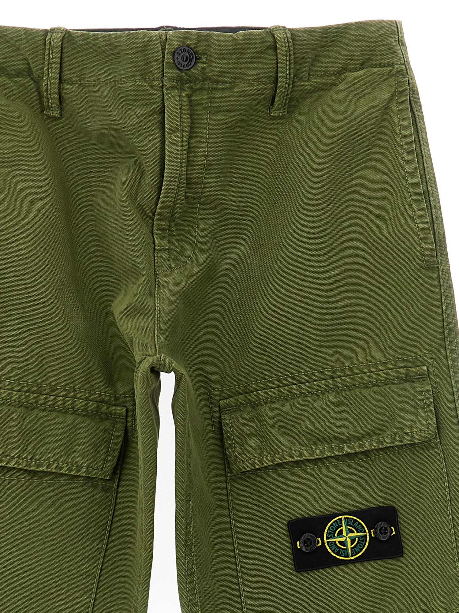 Stone Island Junior Canvas Cargo Pants