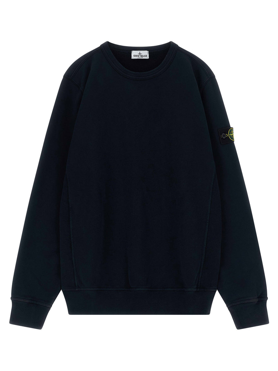Stone Island Junior Badge Logo Sweatshirt Kids Black 100 Percent Cotton