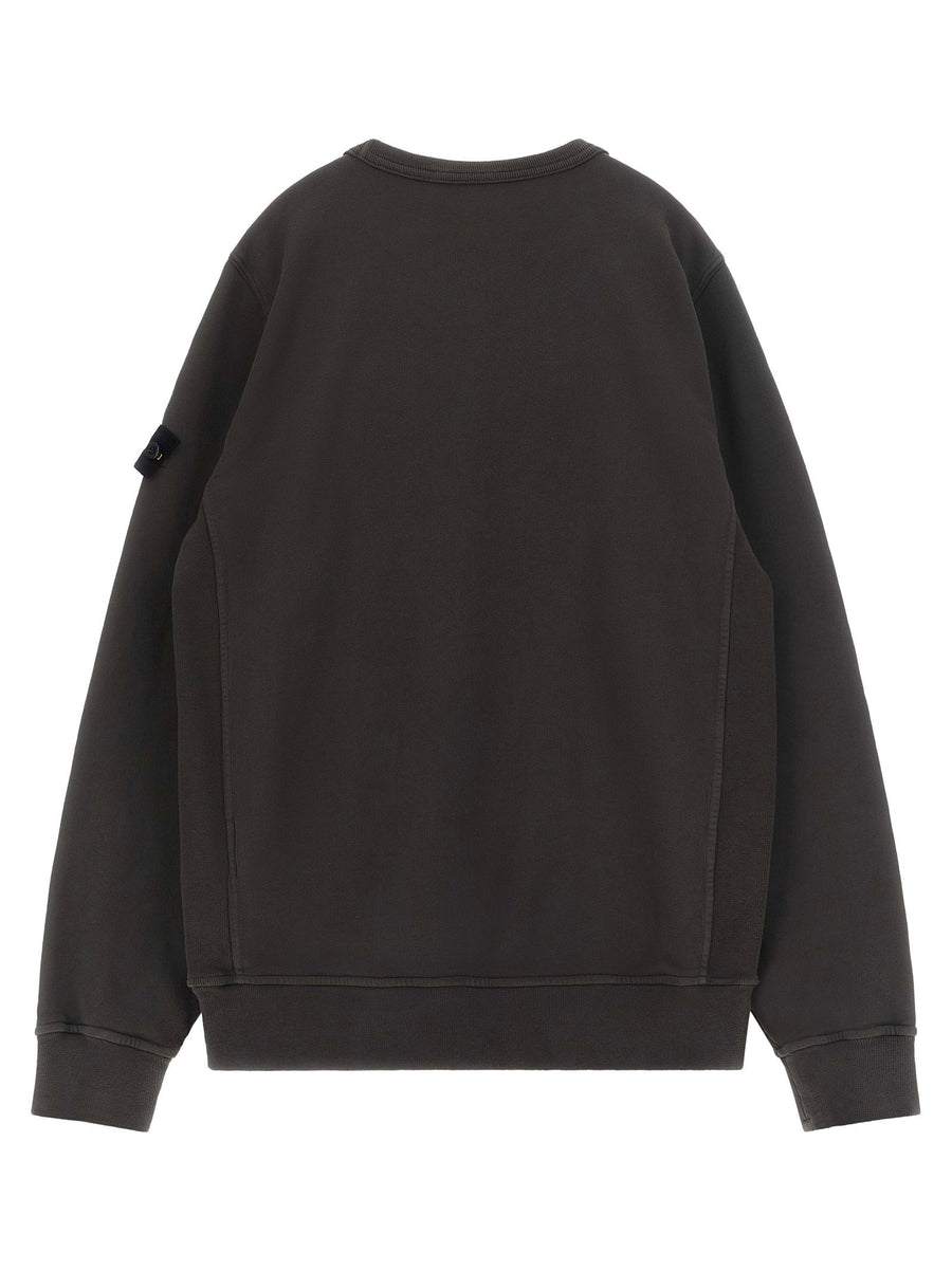 Stone Island Junior Badge Logo Sweatshirt Gray 100 Percent Cotton Kids