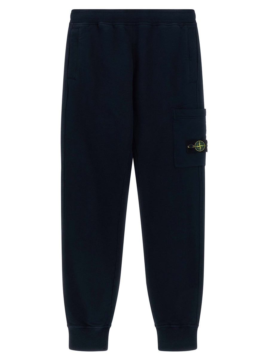 Stone Island Junior Badge Logo Cargo Joggers Navy 100 Percent Cotton
