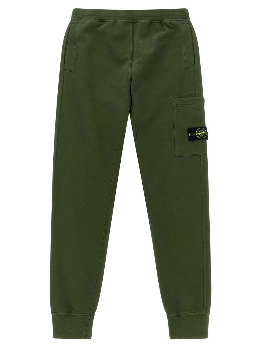 Stone Island Junior Olive Green Badge Logo Cargo Joggers for Boys