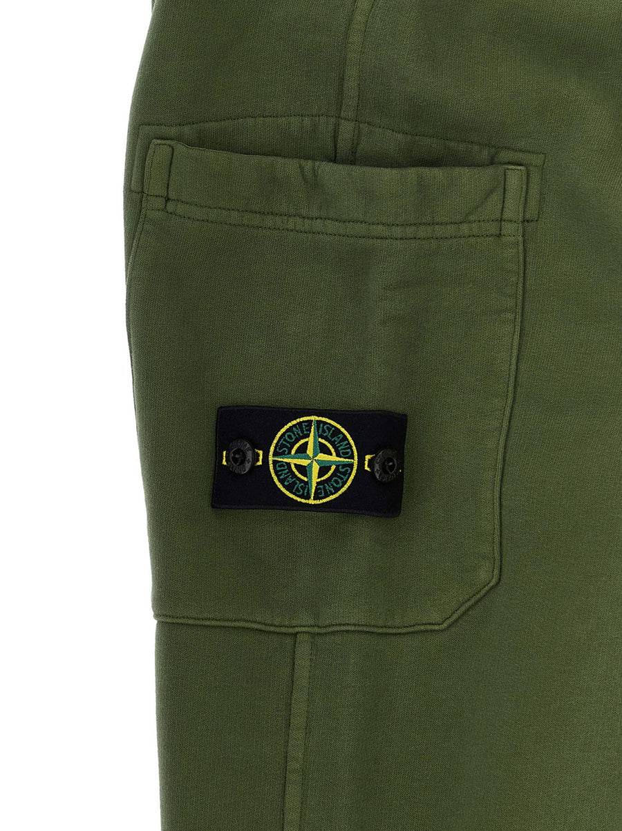 Stone Island Junior Olive Green Badge Logo Cargo Joggers for Boys