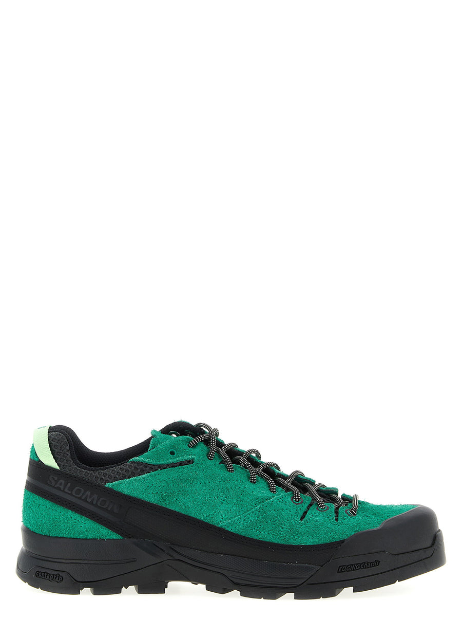 Salomon X Alp Suede Sneakers Green Textile Upper Lace Up Unisex