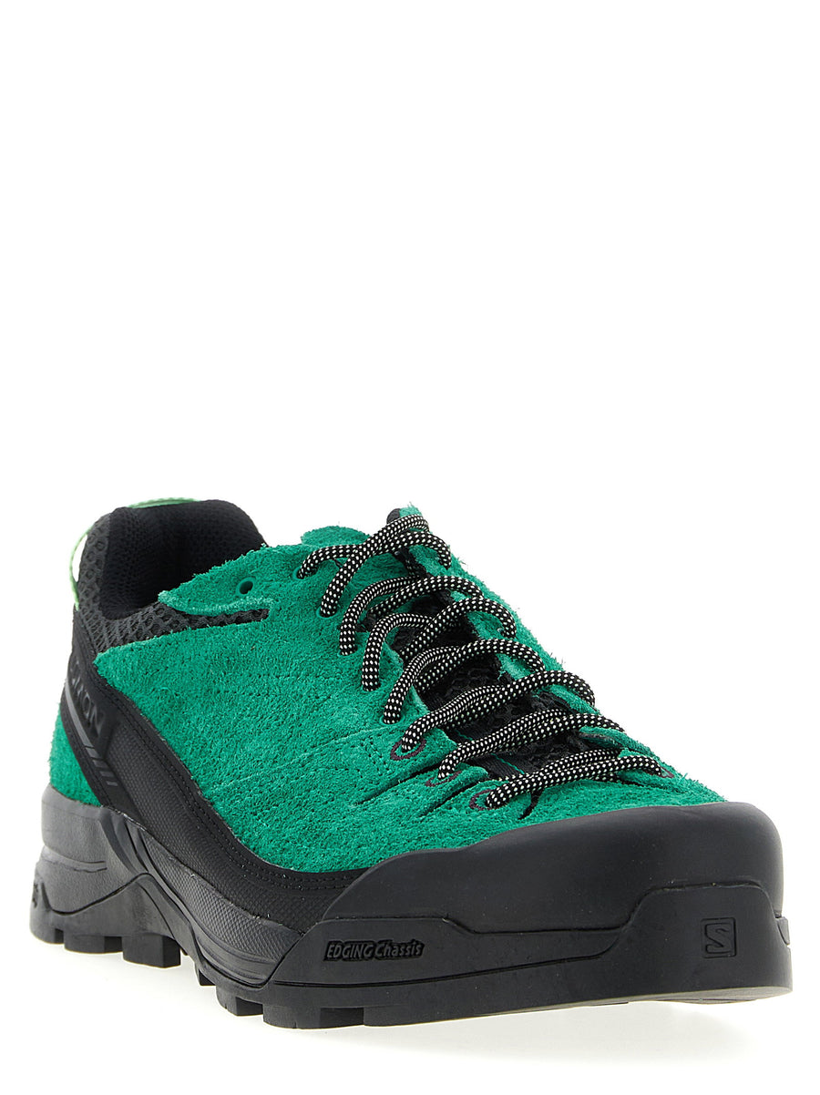 Salomon X Alp Suede Sneakers Green Textile Upper Lace Up Unisex