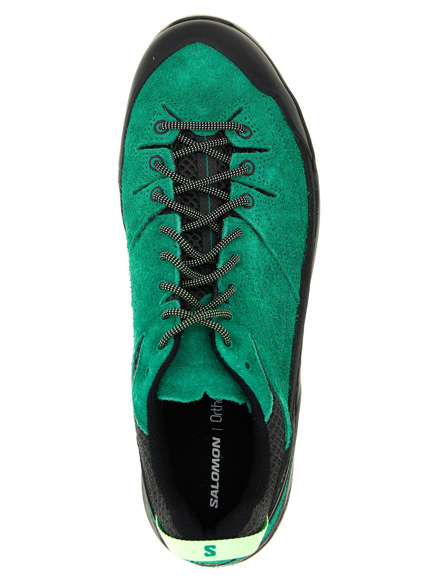Salomon X Alp Suede Sneakers Green Textile Upper Lace Up Unisex