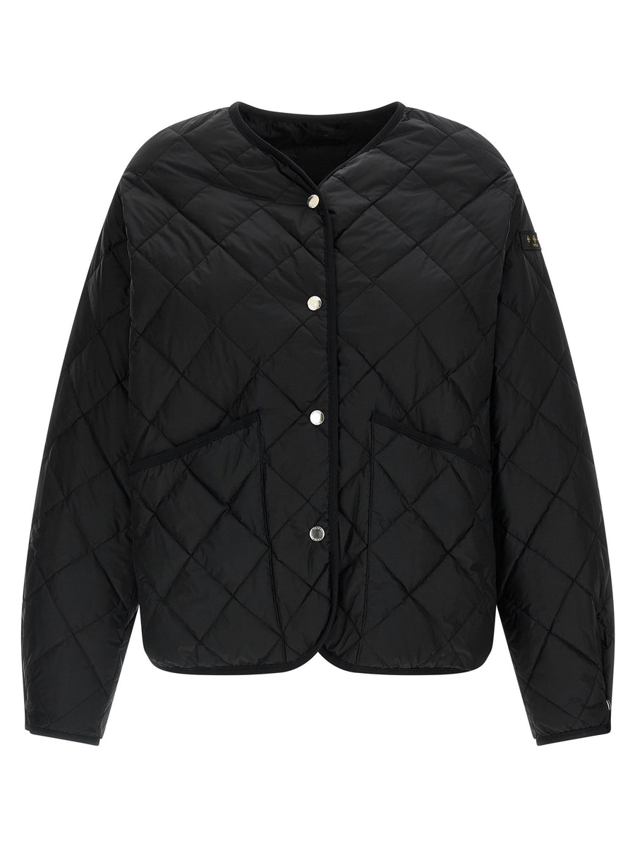 Tatras Larissa Down Jacket For Women Warm Diamond Quilted Glossy Nylon With Snap Front