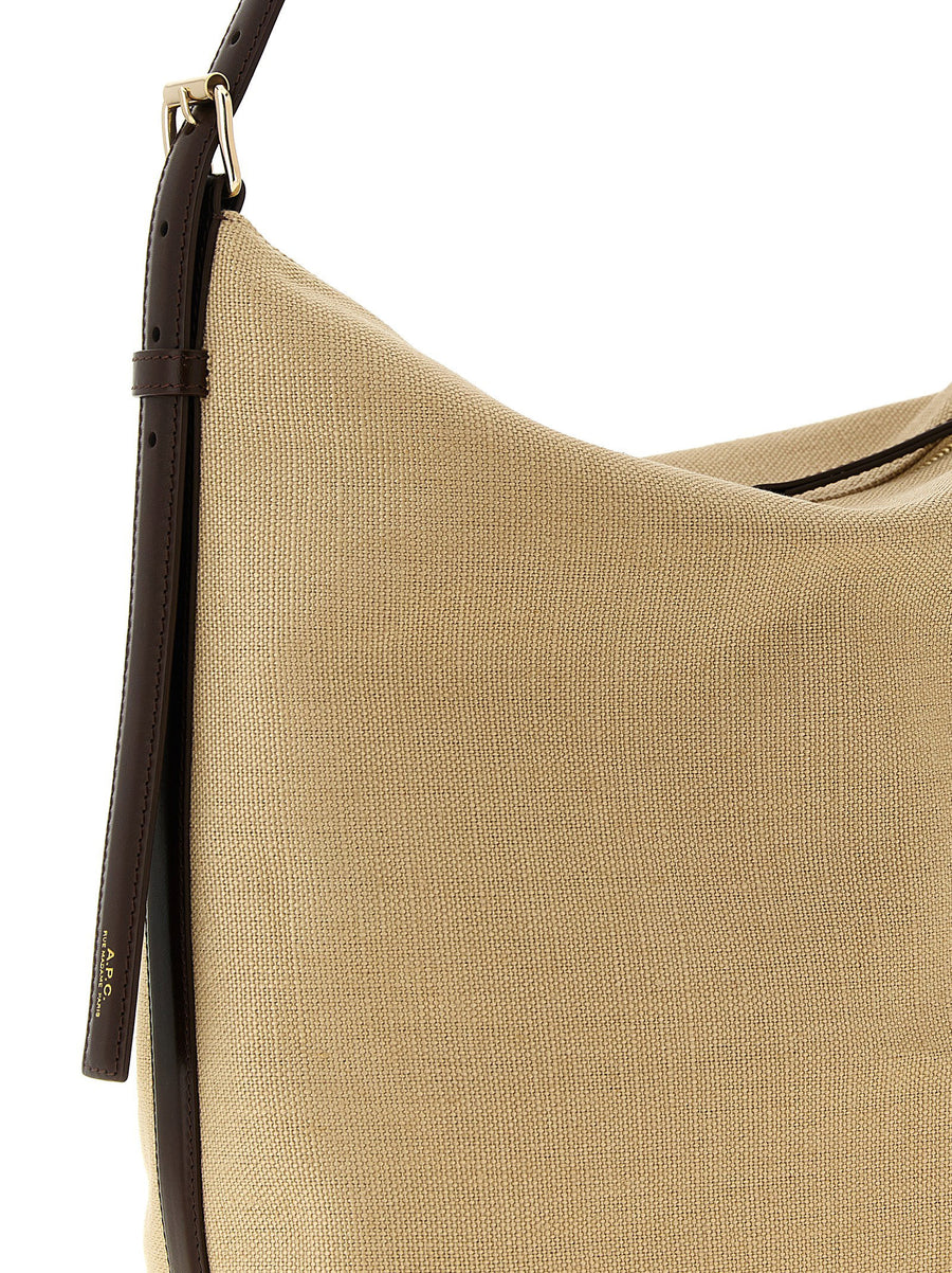 APC Vera Shoulder Bag Structured Beige Canvas Women