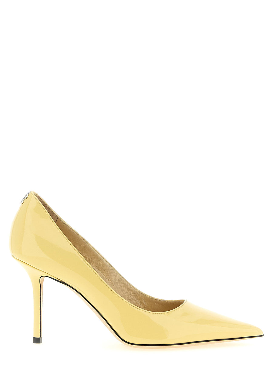 Jimmy Choo Love Pumps Yellow Patent Leather Luxurious Pointed Toe Stiletto For Women With Back Logo