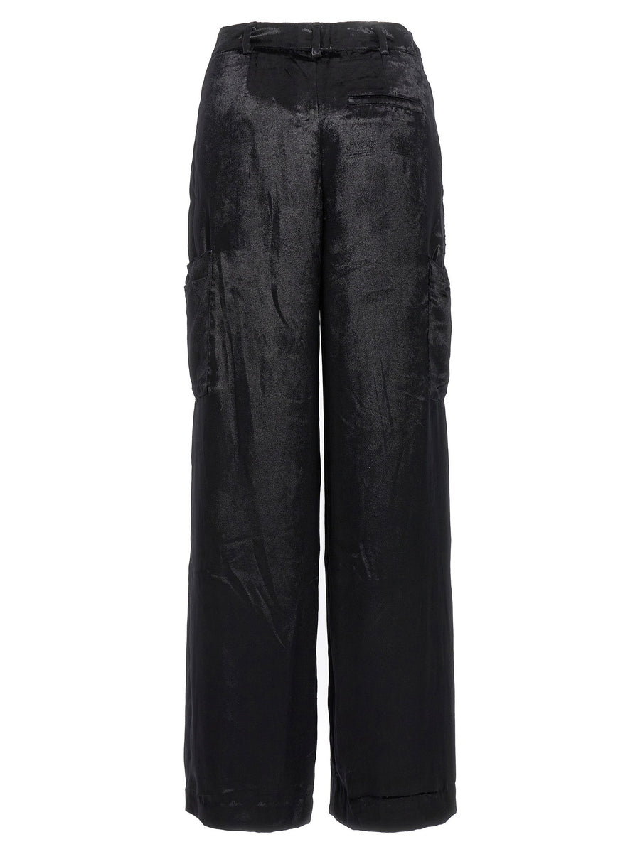Loulou De Saison Luli Velvet Cargo Pants For Women Luxe Everyday Workwear Versatile Pockets