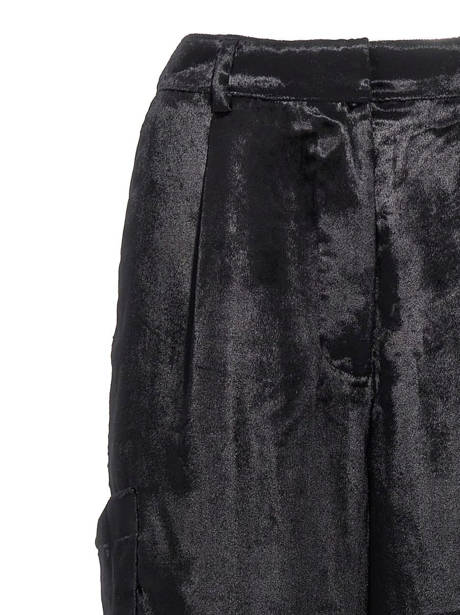 Loulou De Saison Luli Velvet Cargo Pants For Women Luxe Everyday Workwear Versatile Pockets