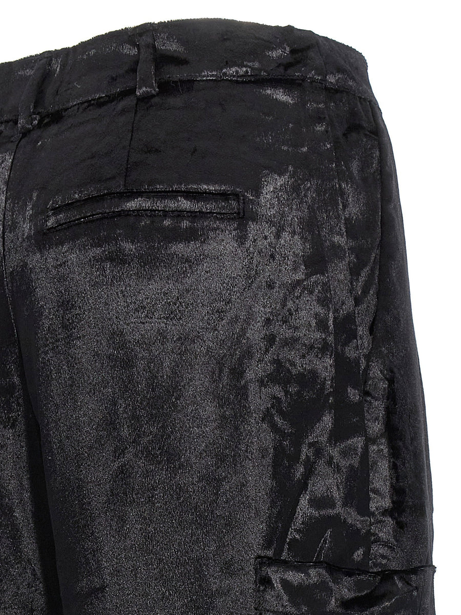 Loulou De Saison Luli Velvet Cargo Pants For Women Luxe Everyday Workwear Versatile Pockets