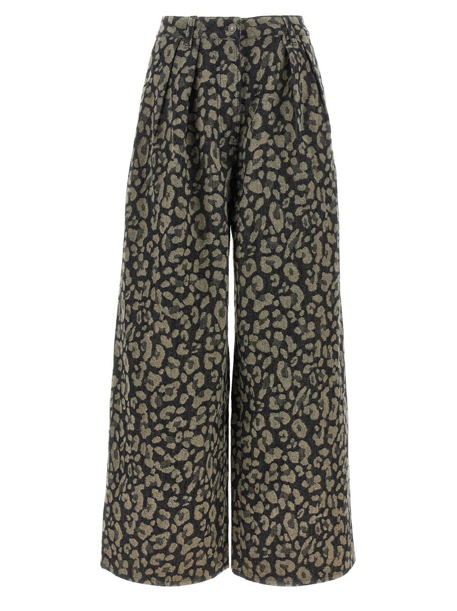 Alanui Jungle Pants Multicolor Wool-Blend Trousers for Women With Relaxed Silhouette And Everyday Luxury