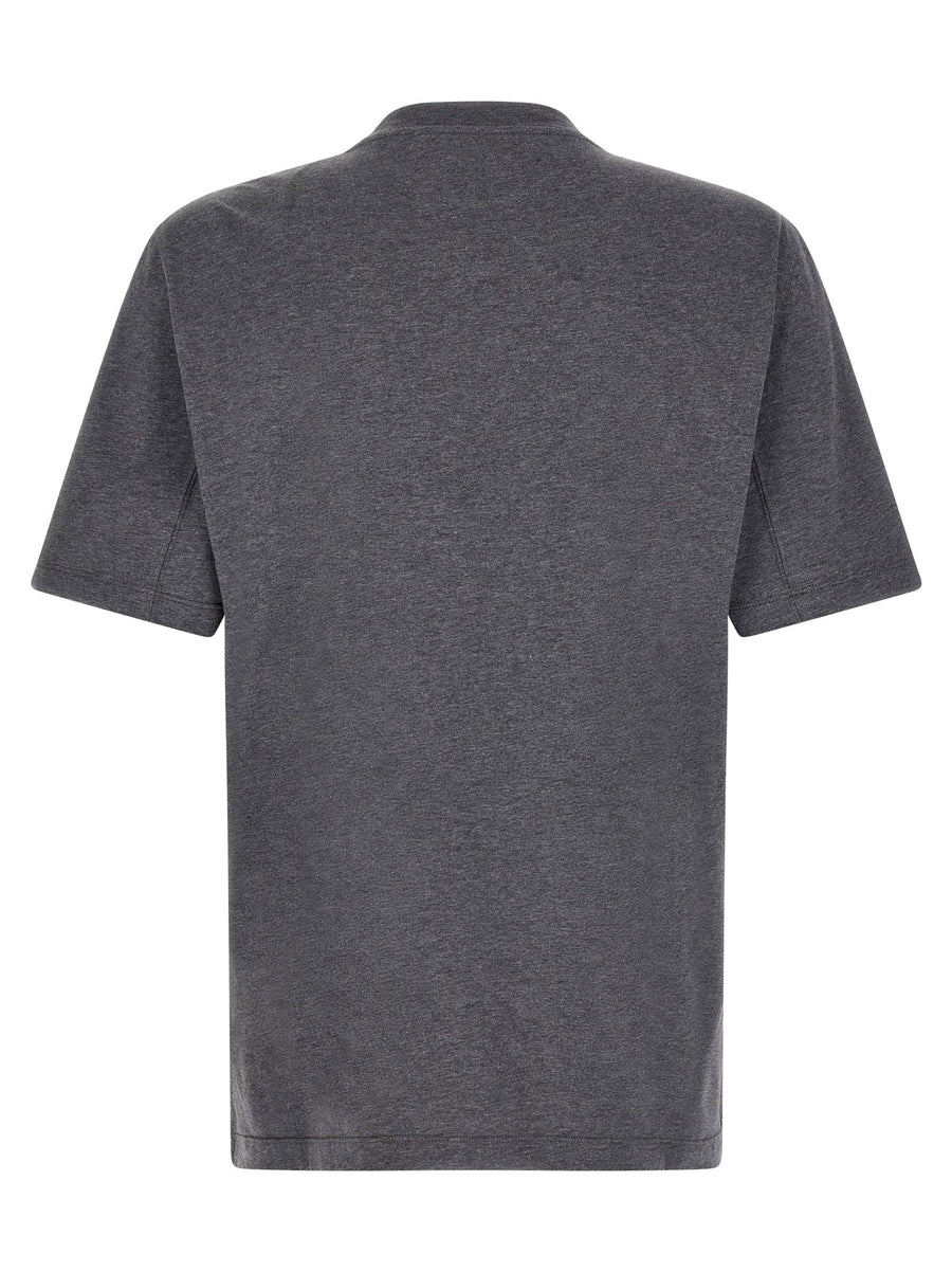 Brunello Cucinelli Stemma Solomeo Gray Cotton T Shirt
