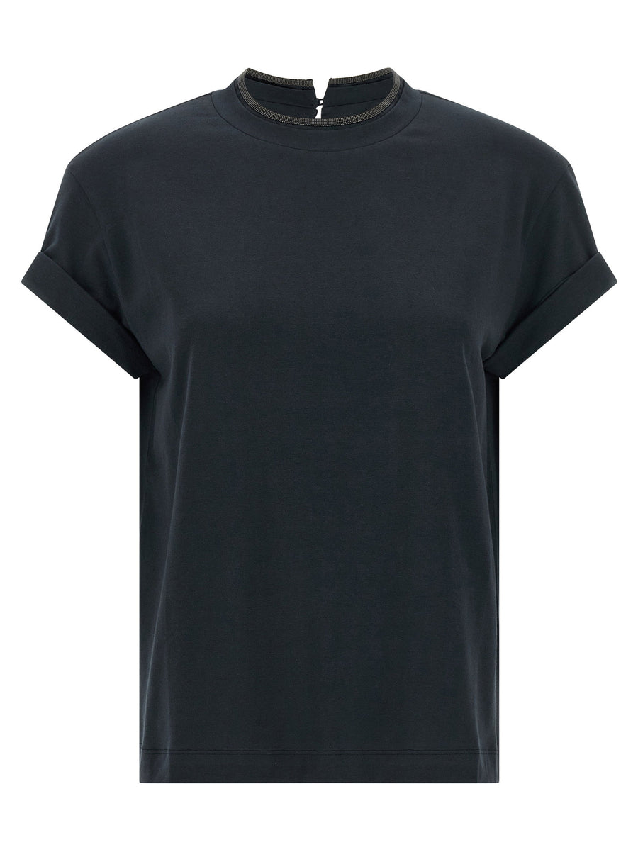 Brunello Cucinelli Shiny Collar T-shirt
