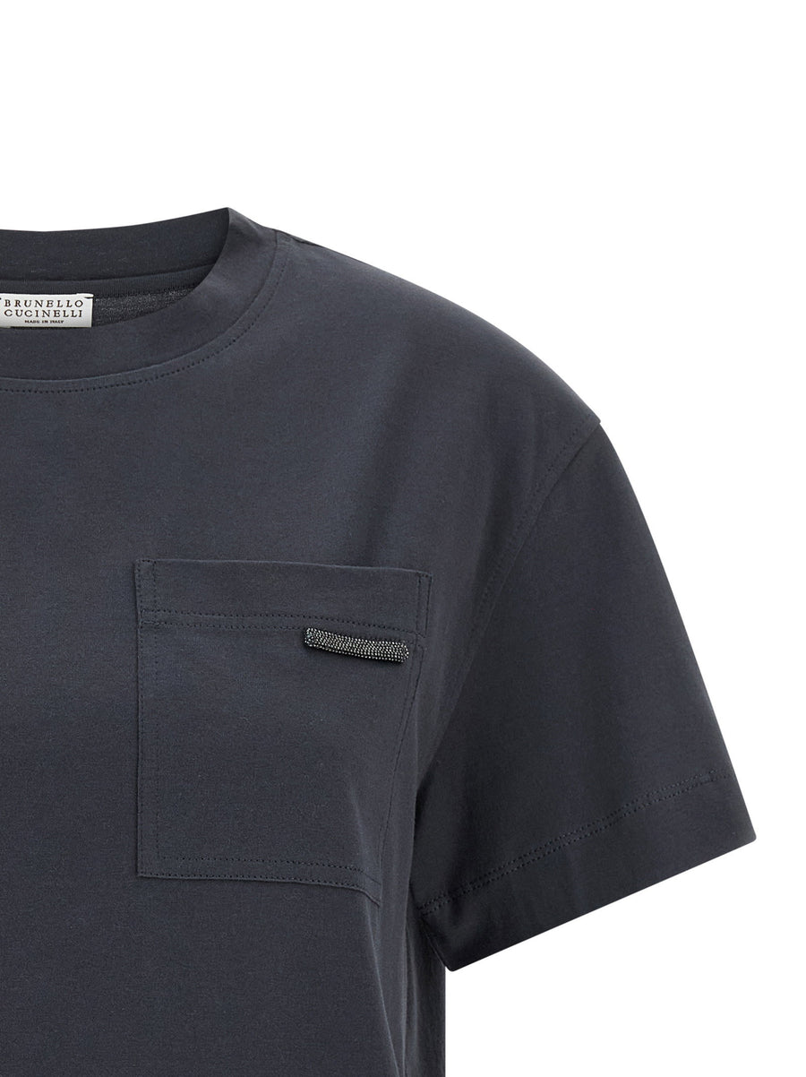 Brunello Cucinelli Shiny Tab T-shirt