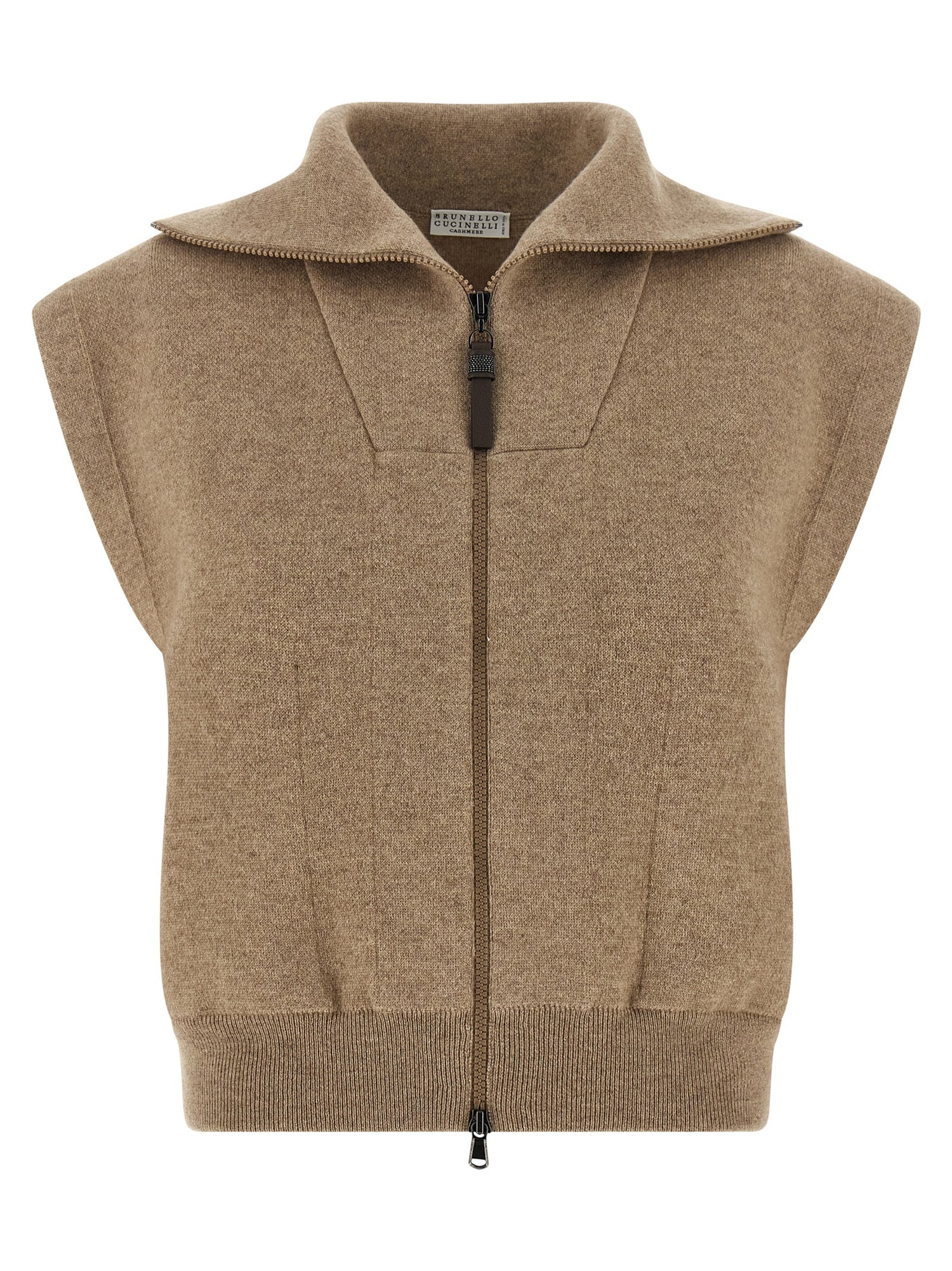 Brunello Cucinelli Shiny Zipper Pull Vest
