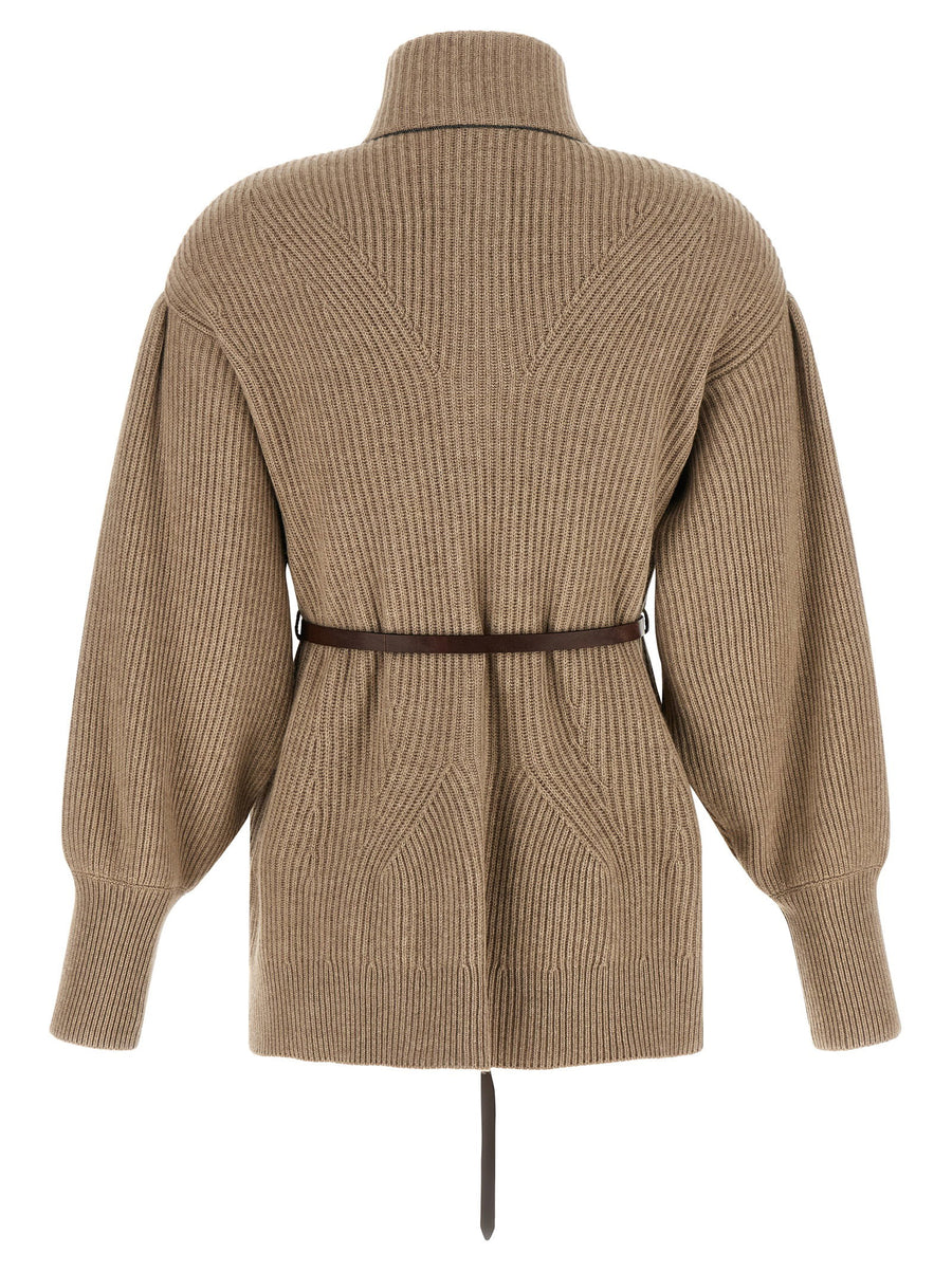 Brunello Cucinelli English Half-ribbed Cardigan