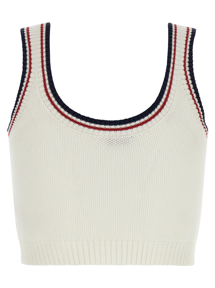 Brunello Cucinelli Crop Top Active Line White Cotton Knit