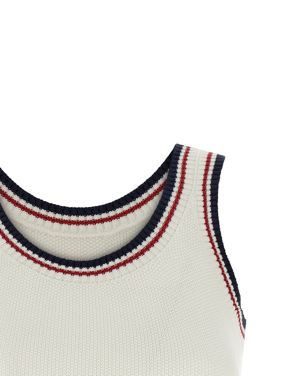 Brunello Cucinelli Crop Top Active Line White Cotton Knit