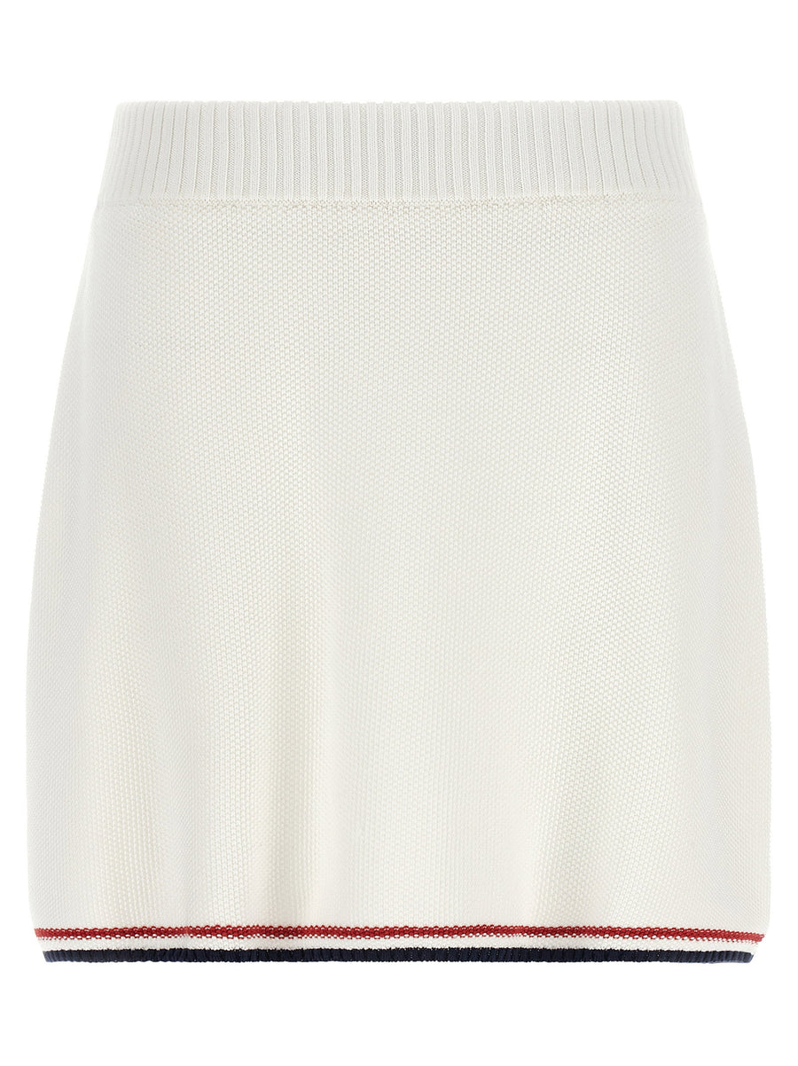 Brunello Cucinelli Piquet Cotton Mini Skirt Active Line White