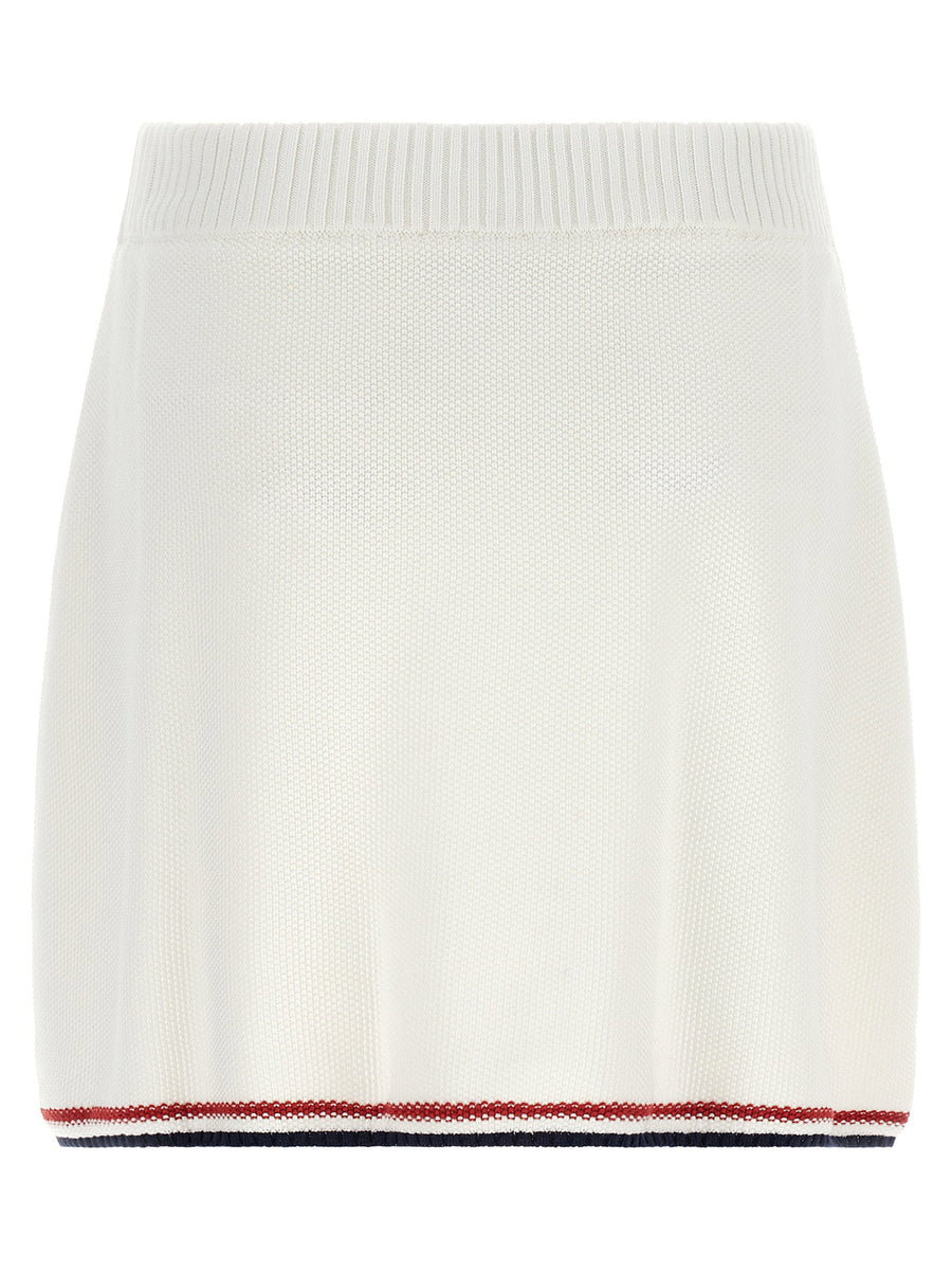 Brunello Cucinelli Piquet Cotton Mini Skirt Active Line White