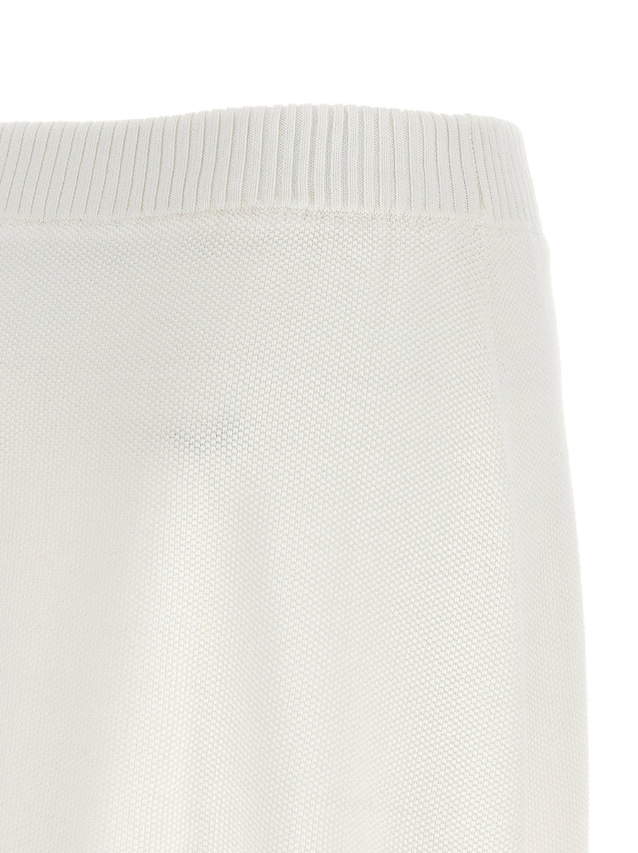 Brunello Cucinelli Piquet Cotton Mini Skirt Active Line White