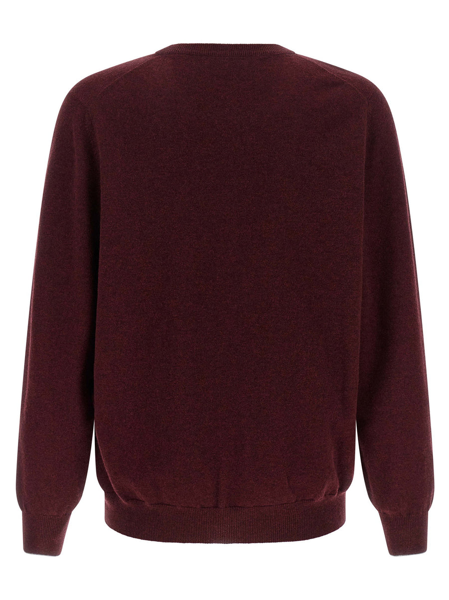 Brunello Cucinelli Bordeaux Cashmere Crewneck Sweater For Women