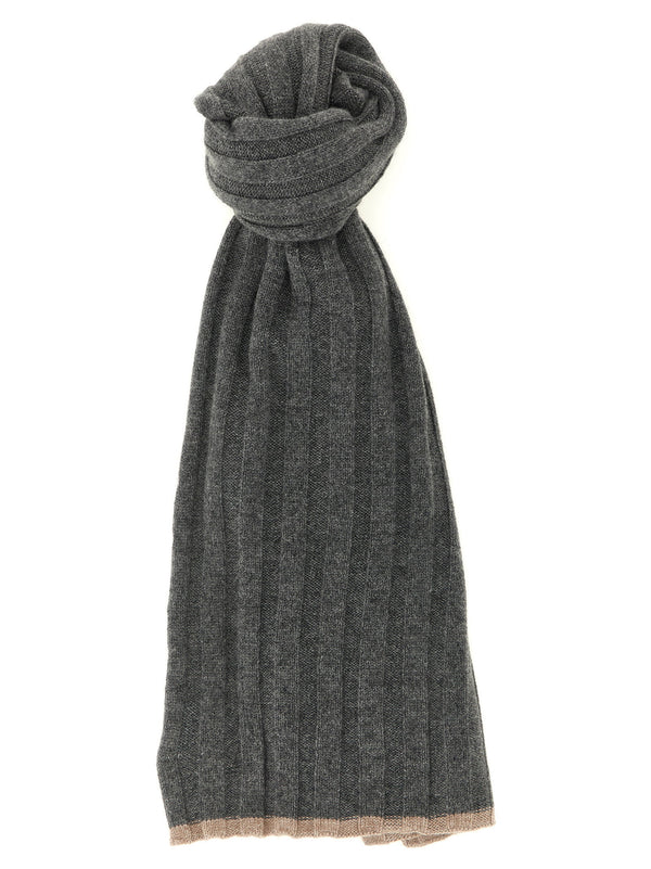 Brunello Cucinelli Ribbed Cashmere Knit Scarf