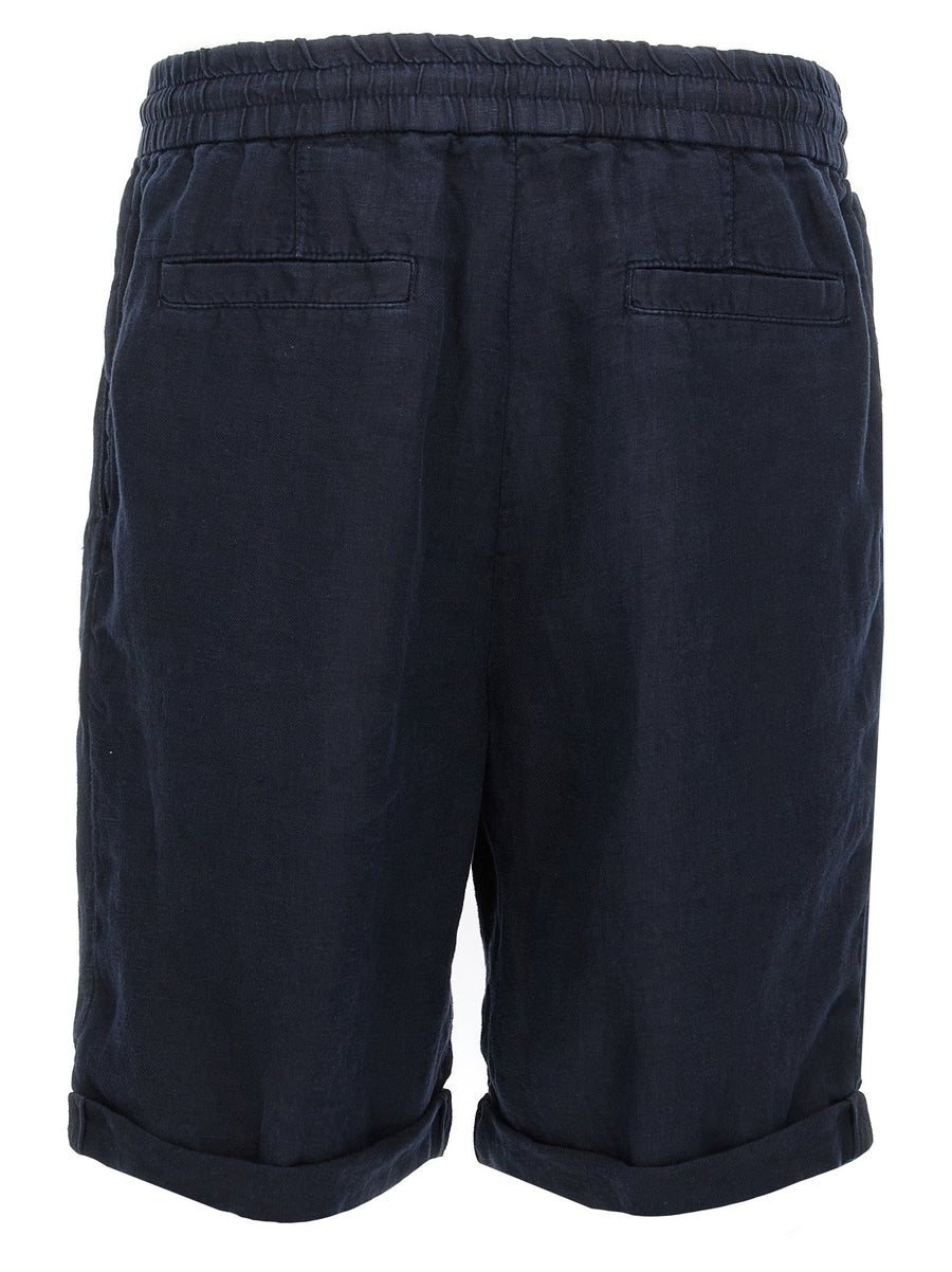 Brunello Cucinelli Linen Bermuda Shorts Blue 100 Percent Linen With Drawstring