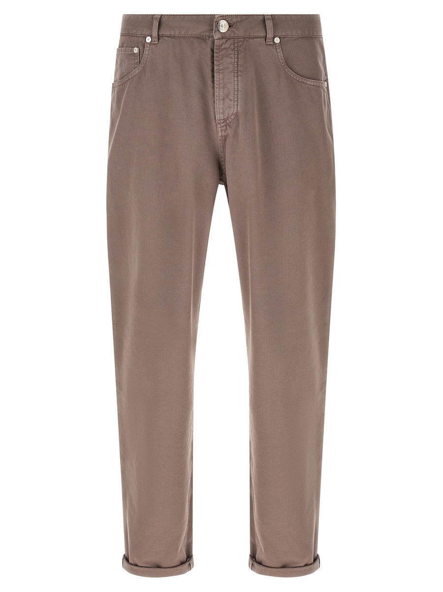 Brunello Cucinelli Brown Five Pocket Cotton Trousers for Women
