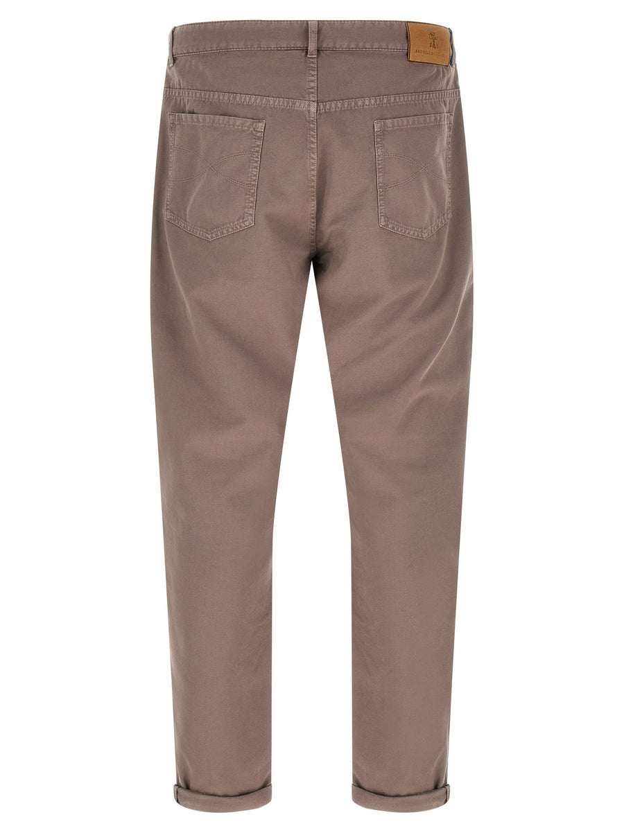 Brunello Cucinelli Brown Five Pocket Cotton Trousers for Women