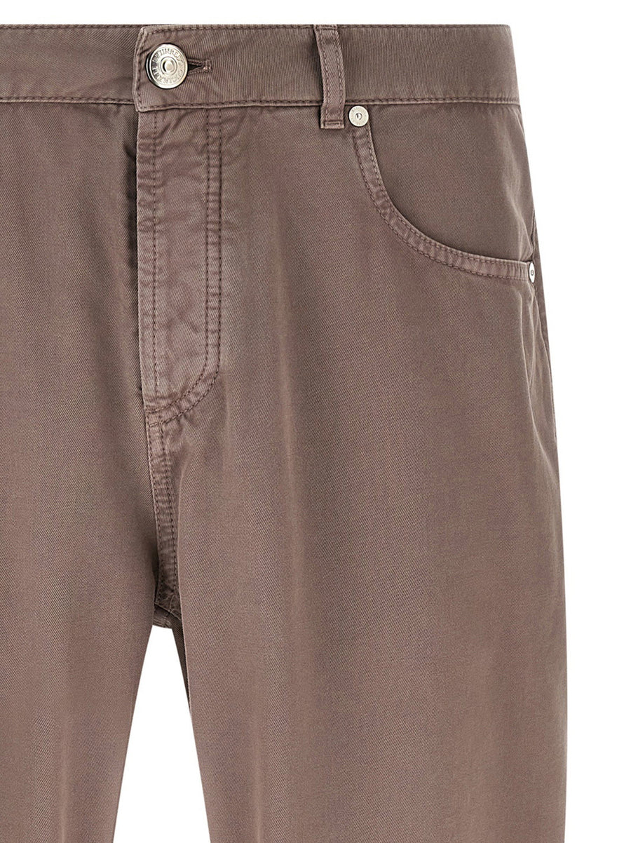 Brunello Cucinelli Brown Five Pocket Cotton Trousers for Women