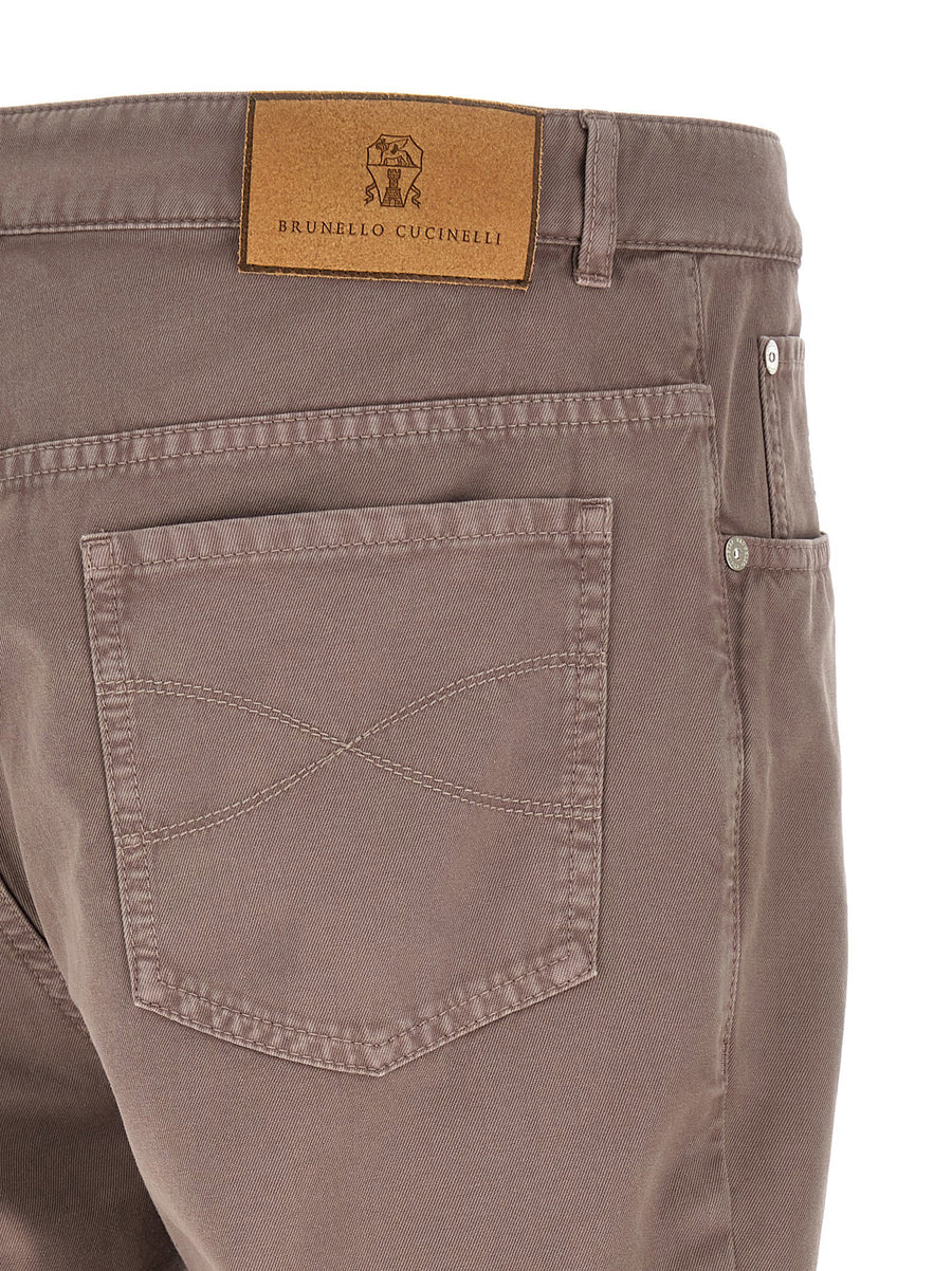 Brunello Cucinelli Brown Five Pocket Cotton Trousers for Women